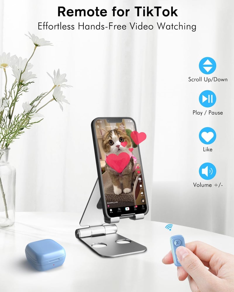 INNCNN Remote Scrolling Ring for TikTok, Bluetooth Page Turner for iPad iPhone, Scroller Remote for TIK Tok, Camera Shutter Remote Control for iOS, Android - Blue - Image 2